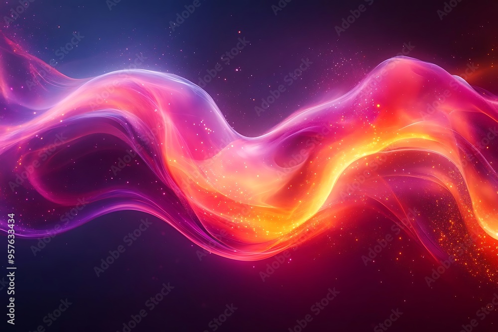 Abstract Background with Flowing Light and Sparkle Abstract Background with Flowing Light and Sparkle