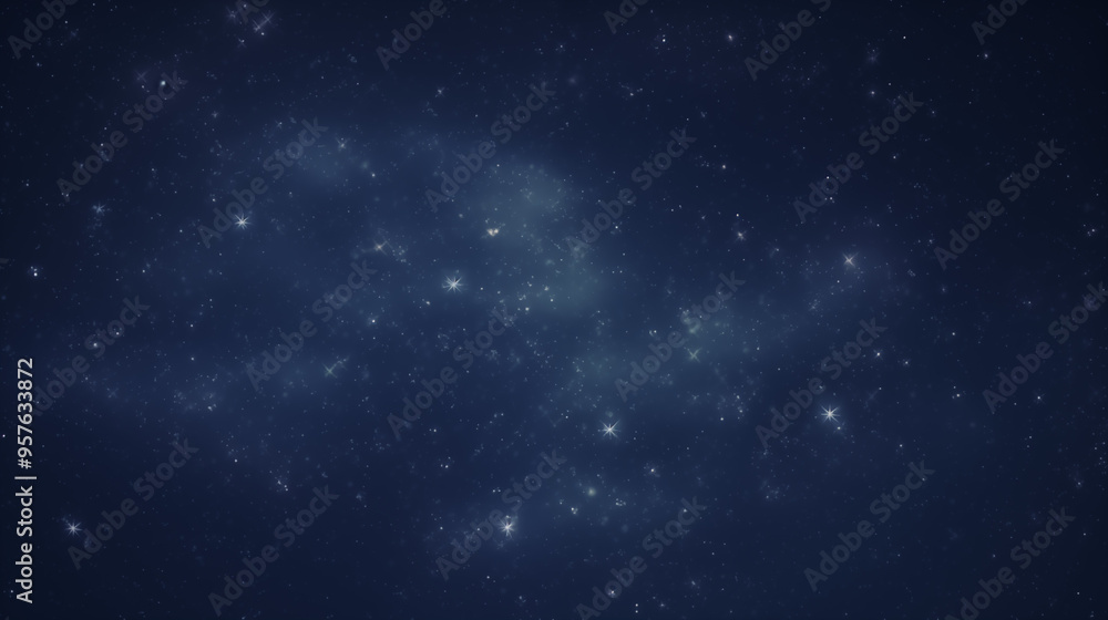 Fototapeta premium Deep Space View with Twinkling Stars in a Nebula of Light Blues and Deep Blacks