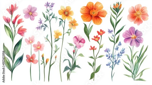 Wallpaper Mural Mughal Garden Watercolor: Floral Delights in Exquisite Detail Torontodigital.ca