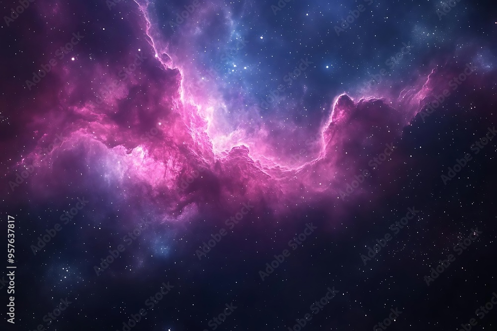 Purple Nebula with Stars - Abstract Space Background Illustration Purple Nebula with Stars - Abstract Space Background Illustration