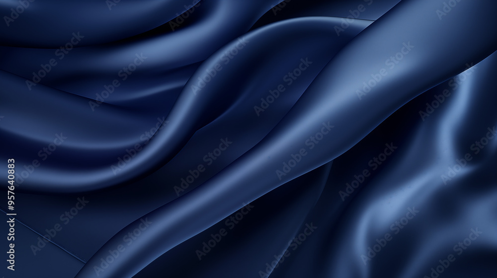 Obraz premium Dark Blue Velvet Satin Fabric Texture Background