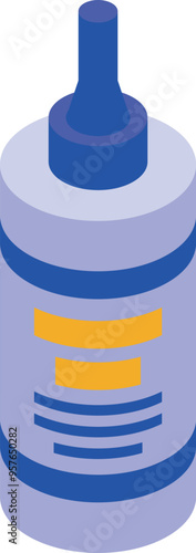 Nasal spray bottle delivering medicament for sinus treatment, isolated on white background