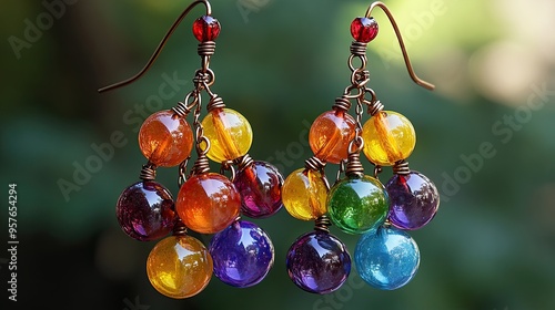 34. Design a pair of statement earrings that showcase the beauty of colorful, handcrafted glass beads