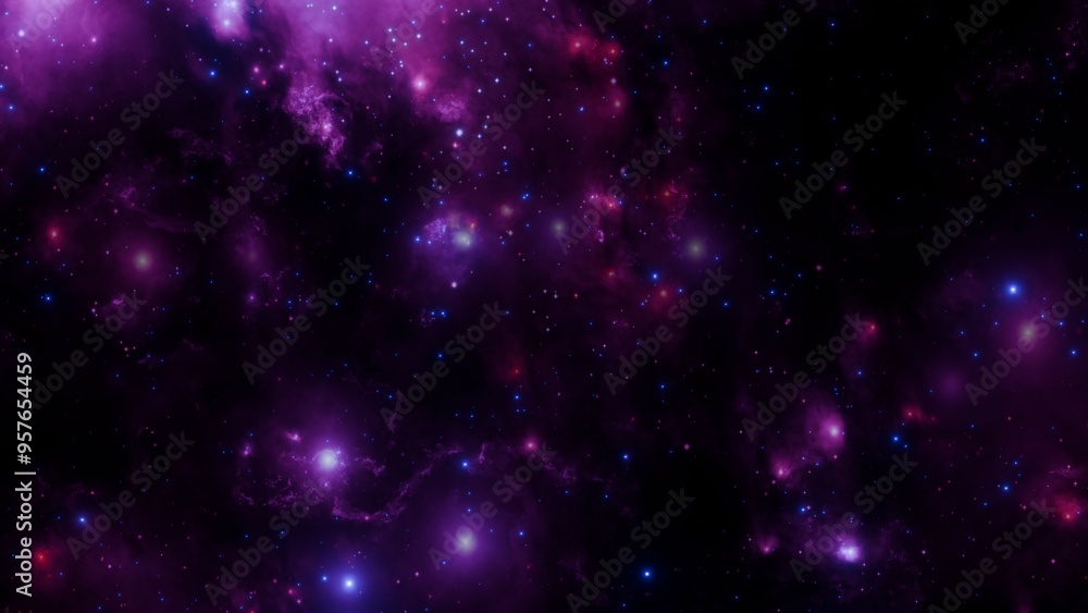 Spectacular Cosmic Nebula in Vivid Colors with Stars Spectacular Cosmic Nebula in Vivid Colors with Stars