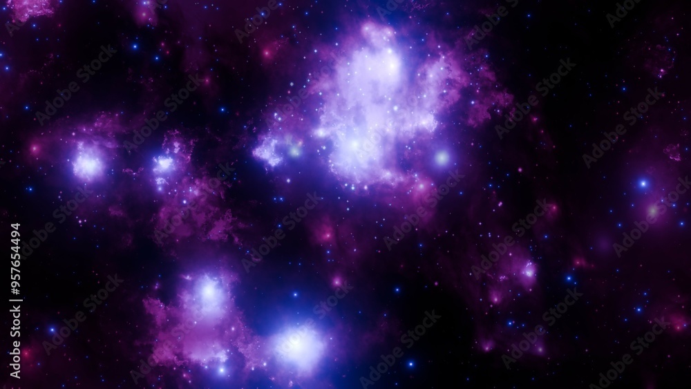 Abstract Colorful Space Nebula with Bright Stars and Galaxies Abstract Colorful Space Nebula with Bright Stars and Galaxies