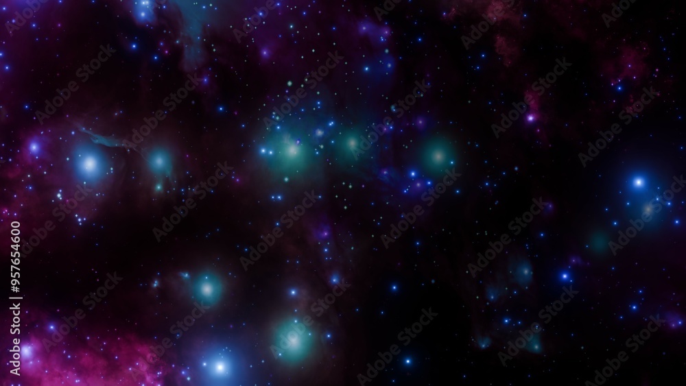 Fototapeta premium Spectacular Cosmic Nebula in Vivid Colors with Stars