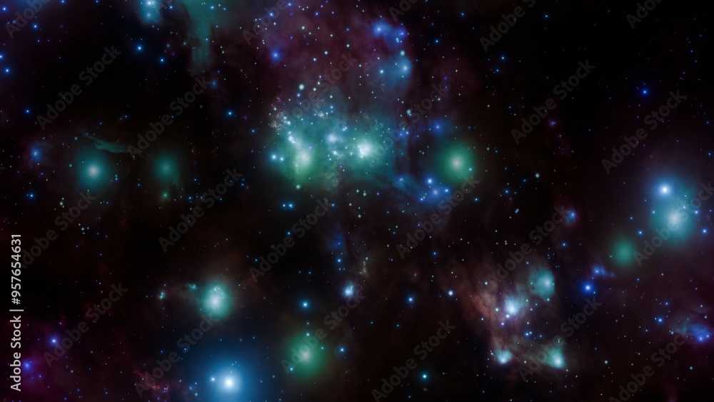 Obraz premium Spectacular Galaxy Nebula with Stars and Space Dust