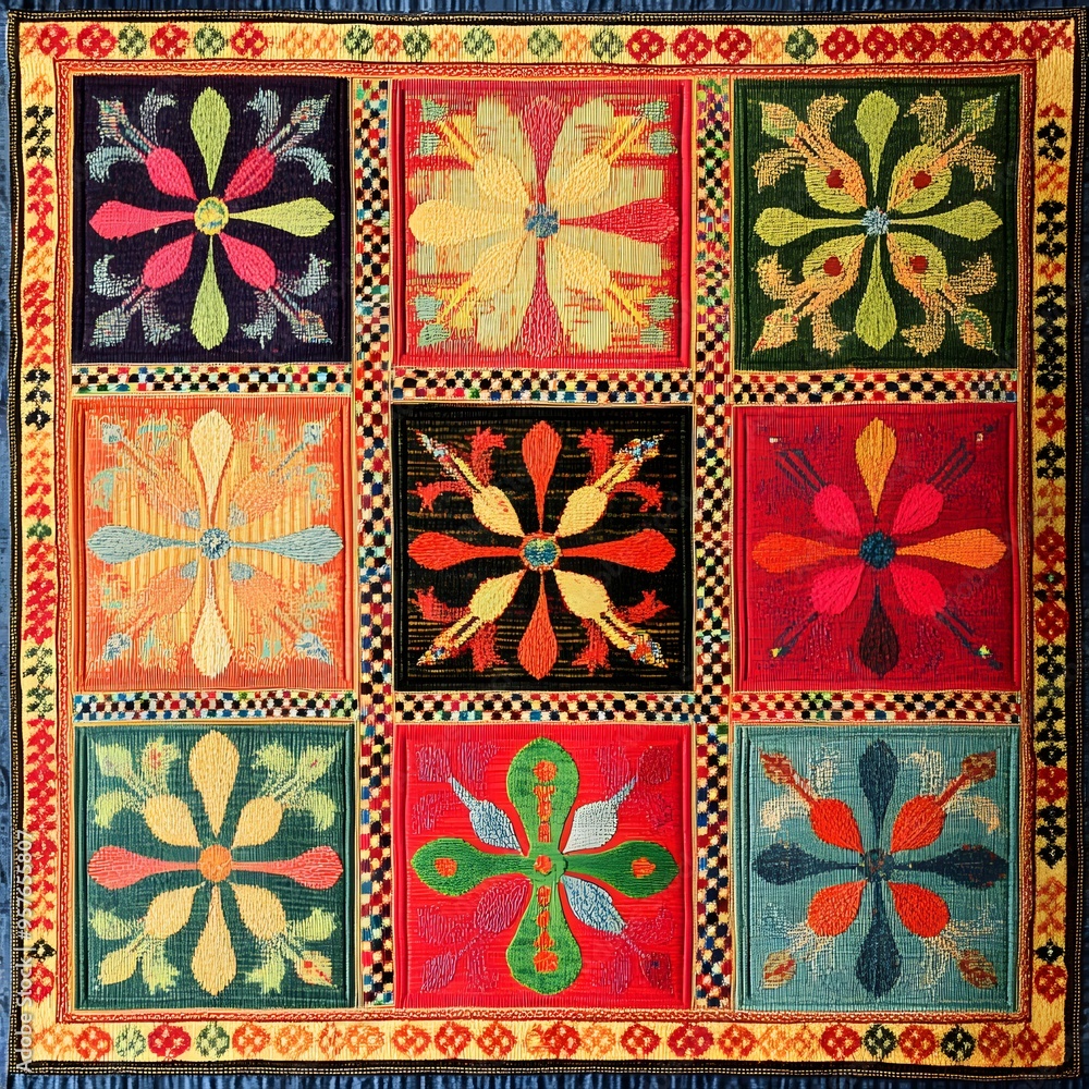 128. **Filipino traditional textile pattern with colorful, detailed motifs.** 128. **Filipino traditional textile pattern with colorful, detailed motifs.**