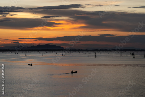 Songkhla Lake in the evening photo