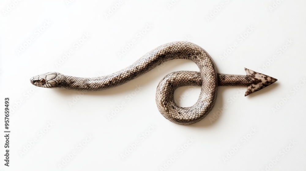 Serpentine Arrow: A captivating, minimalist image of a snake sculpted into the form of an arrow, symbolizing direction, progress, and the power of transformation. Serpentine Arrow: A captivating, minimalist image of a snake sculpted into the form of an arrow, symbolizing direction, progress, and the power of transformation.