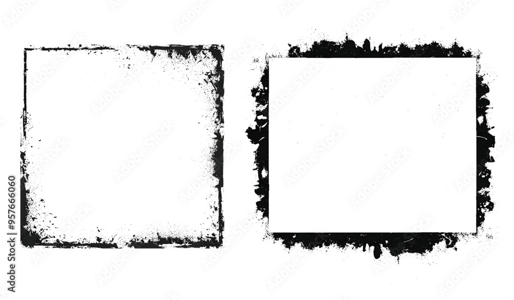 Black grunge frames effect design. Black grunge frames effect design.