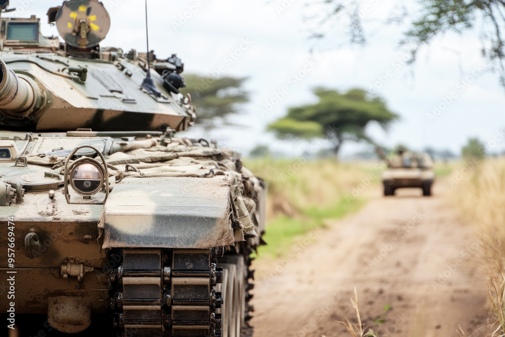 Battle Tank is patrolling as heavy vehicle machine at conflict war Battle Tank is patrolling as heavy vehicle machine at conflict war