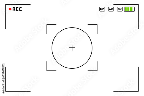 Realistic camera viewfinder frame Modern camera view