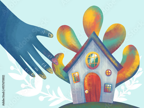 The concept of a dream about own comfortable home