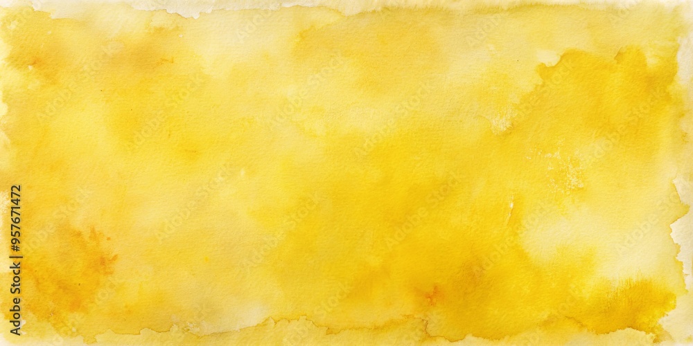 Fototapeta premium Watercolor painted paper background with abstract yellow colors, perfect for artistic designs