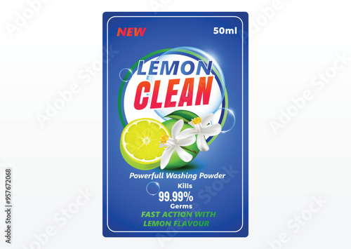 cleaner detergent powder label, cleaning product label, super clean laundry detergent, Laundry detergent product label template. Best for label production, packaging and advertising design