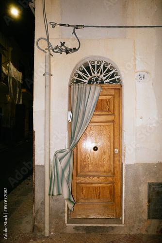 Mediterranean Doorway at Night