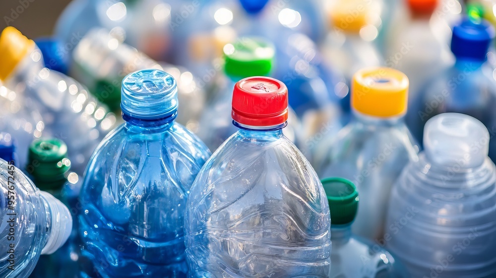 Plastic pollution, Say no to plastic. Trash waste plastic bottles, garbage, environmental conservation, stop ocean plastic concept Plastic pollution, Say no to plastic. Trash waste plastic bottles, garbage, environmental conservation, stop ocean plastic concept
