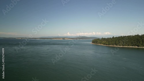 Wallpaper Mural Aerial of Anacortes Washington Coastline and Islands in Pacific Ocean in summer Torontodigital.ca