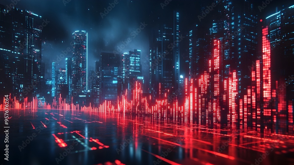 Financial Market Crash with Falling Interest Rates and Economic Decline Visualized in Data Charts Financial Market Crash with Falling Interest Rates and Economic Decline Visualized in Data Charts
