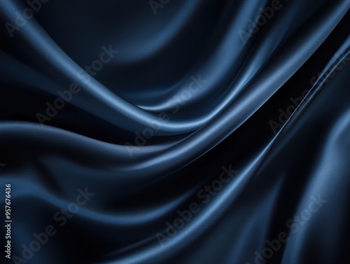 Wallpaper Mural Elegant blue fabric texture showcasing smooth waves and sheen, perfect for backgrounds, artistic designs, and fashion projects. Torontodigital.ca