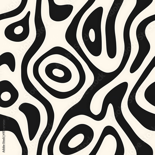 Black and White Zebra Style Graphic Repeating Pattern photo