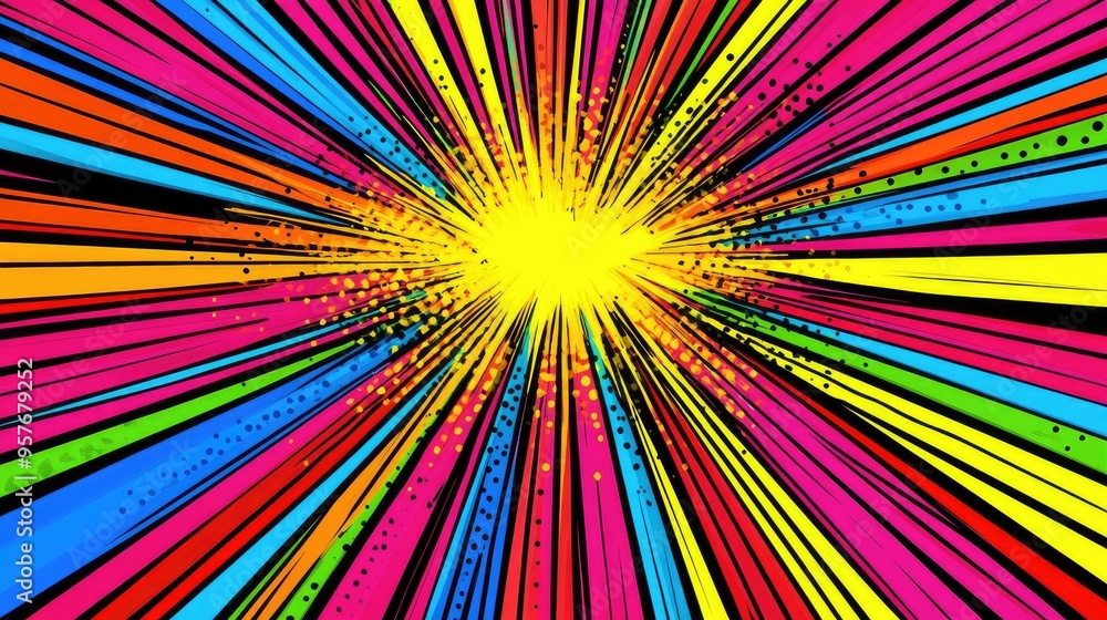 Vibrant Abstract Background in Comic Style with Bold Patterns Vibrant Abstract Background in Comic Style with Bold Patterns