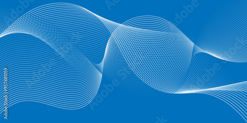Vector digital wave modern carve blend stripe line flowing technology white and blue line glowing element line moving creative concept science technology crate for thin texture vector background.