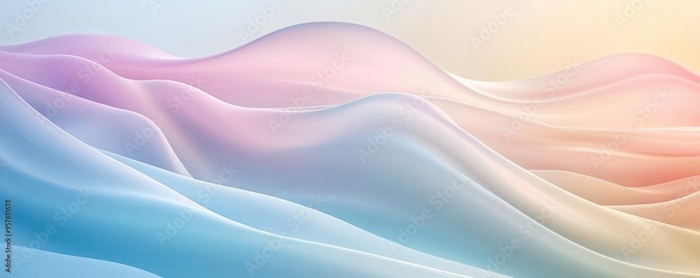 Harmonious waves in complementary pastel tones, abstract waves, balanced serenity Harmonious waves in complementary pastel tones, abstract waves, balanced serenity