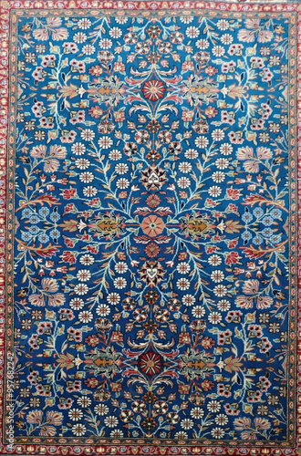 Fine Turkish carpets  rugs  in a  showroom photo