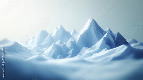 Geometric Mountains: Dimensional Perspective with Hexagons, Triangles, and Squares photo