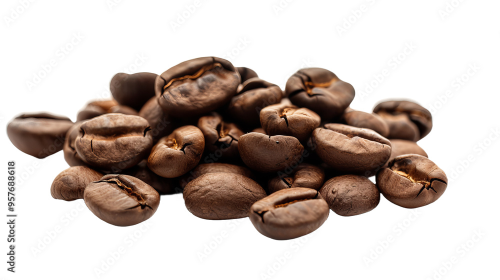 Coffee Beans Thrown - Isolated On Transparent Background , Quality Enhanced With Ai Coffee Beans Thrown - Isolated On Transparent Background , Quality Enhanced With Ai