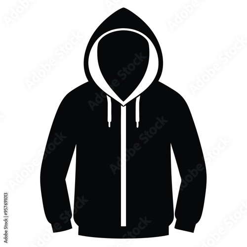 Classic Hooded Sweatshirthoodie, sweatshirt, hooded, black and white, apparel, fashion, clothing, streetwear, casual, graphic design, vector, illustration, silhouette, pullover, outerwear, unisex, urb photo