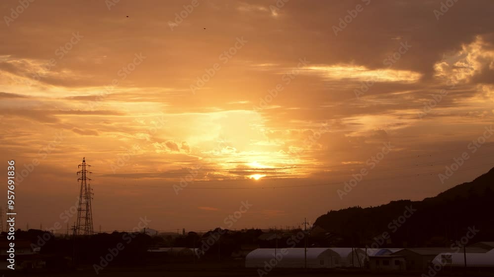 夕焼け空に飛ぶ鳥
夕焼け空に飛ぶ鳥