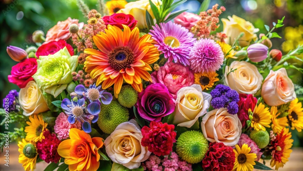 A beautiful and intricate floral arrangement with a variety of colorful flowers , floral, stemma, bouquet, garden, nature A beautiful and intricate floral arrangement with a variety of colorful flowers , floral, stemma, bouquet, garden, nature