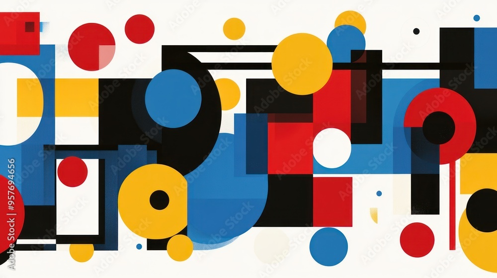Abstract Composition with Geometric Shapes and Vibrant Colors Abstract Composition with Geometric Shapes and Vibrant Colors