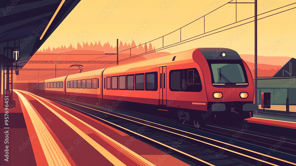 Naklejka premium train, transportation