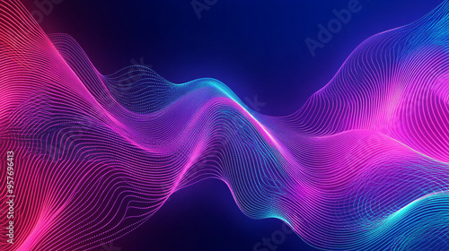 Neon wave lines with blend effect.