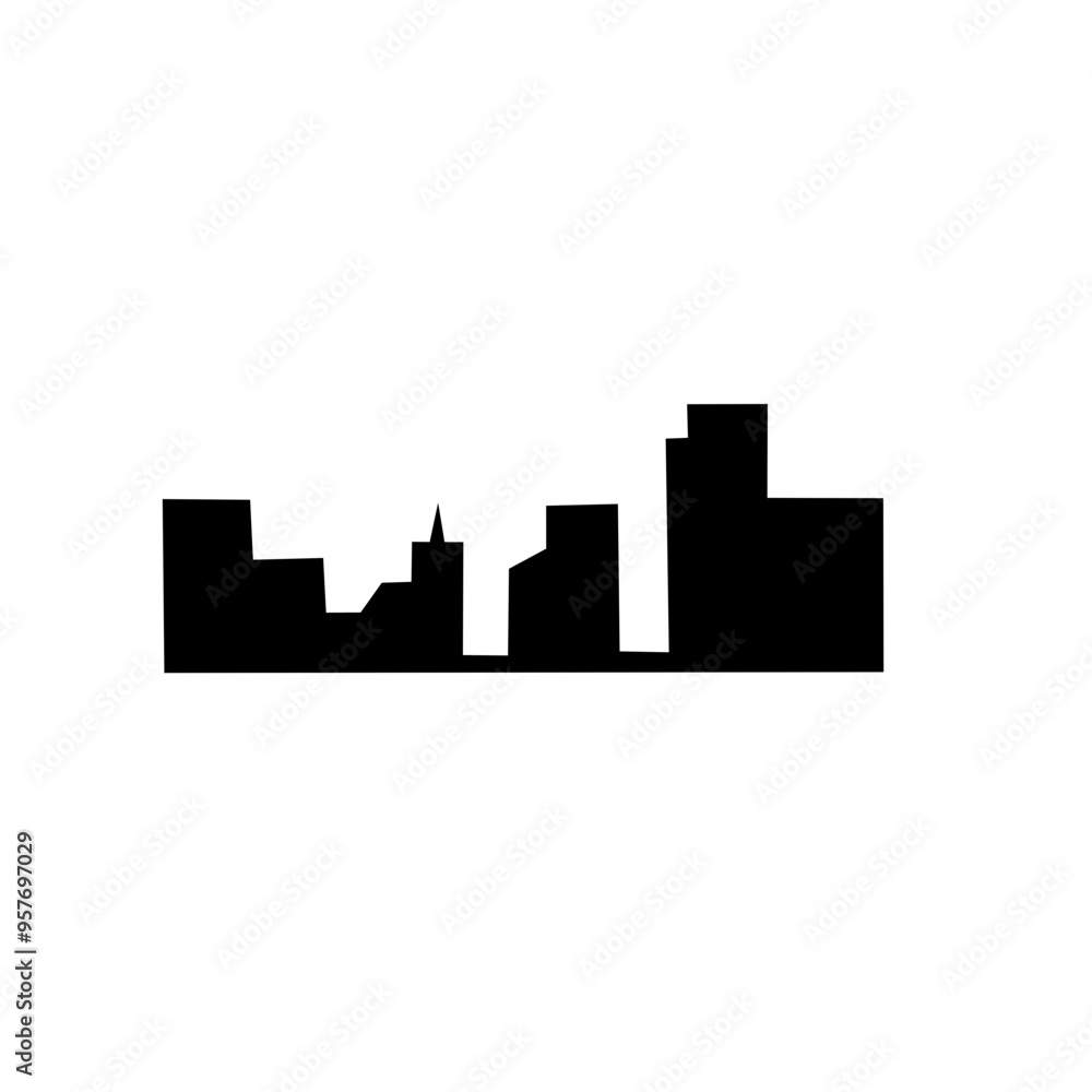 silhouette of urban buildings silhouette of urban buildings