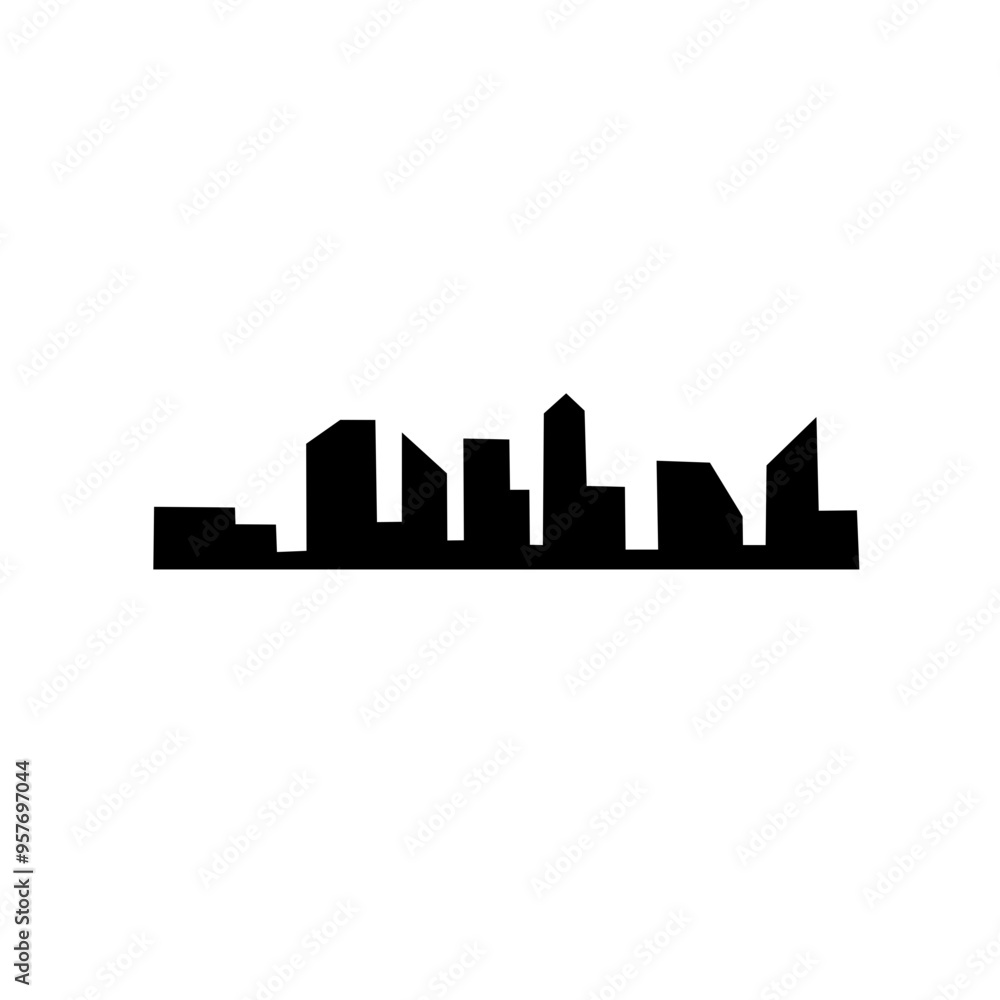 silhouette of urban buildings silhouette of urban buildings