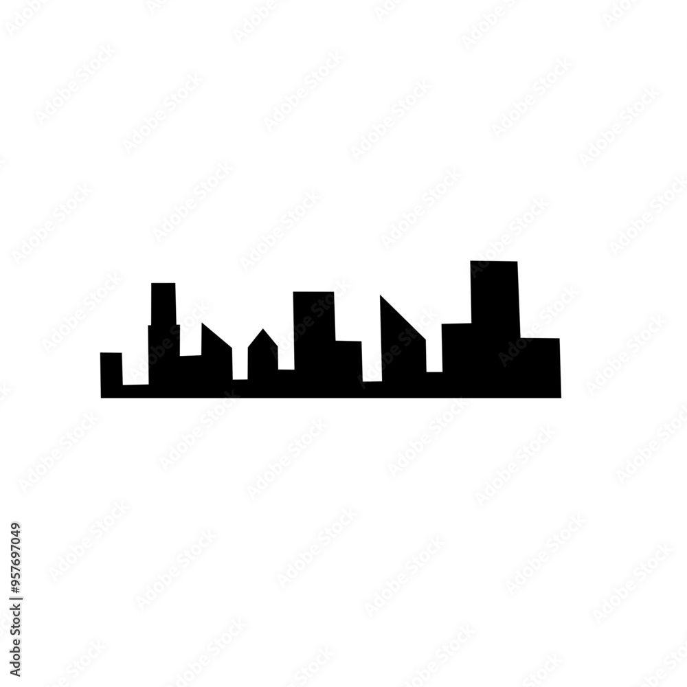 silhouette of urban buildings silhouette of urban buildings