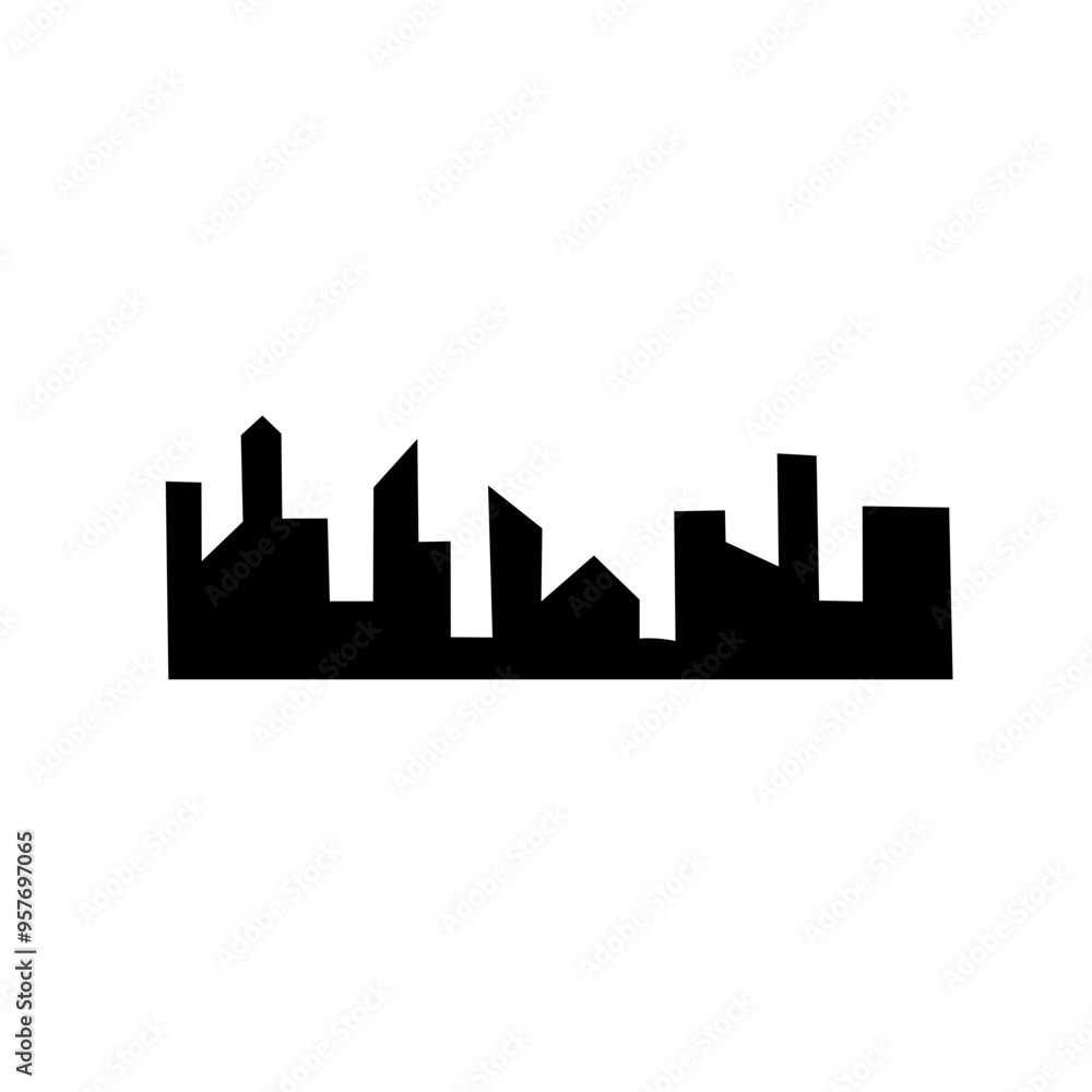 silhouette of urban buildings silhouette of urban buildings