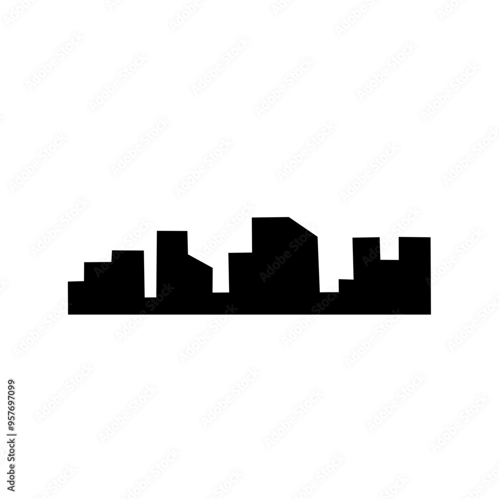 silhouette of urban buildings silhouette of urban buildings