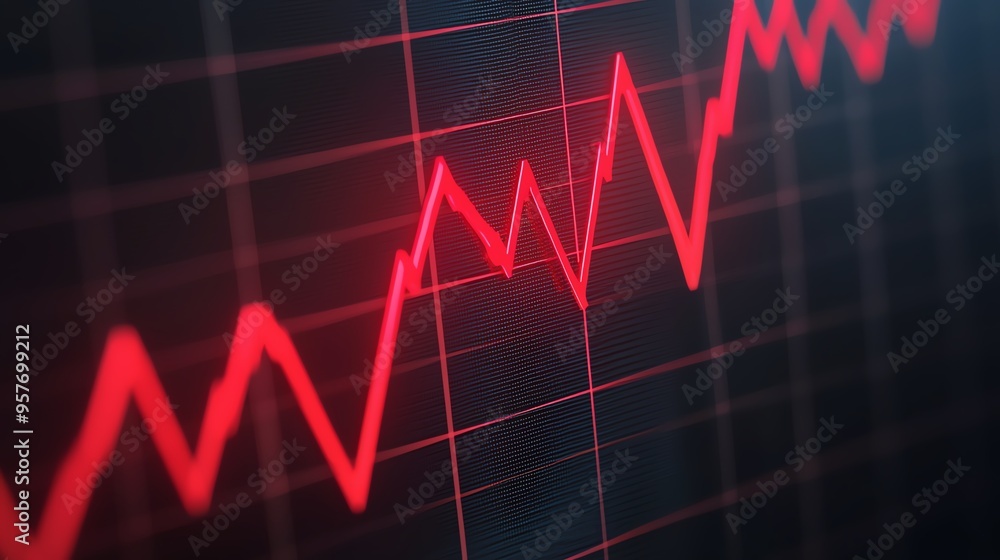 Digital graph showing sharp declines in interest rates, global financial crisis concept Digital graph showing sharp declines in interest rates, global financial crisis concept