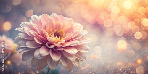 Delicate flower petals radiate charm against a weathered backdrop, where soft bokeh and subtle textures conjure a sense