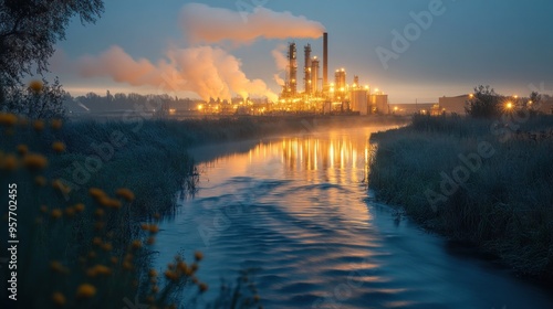 Industrial Landscape at Dusk