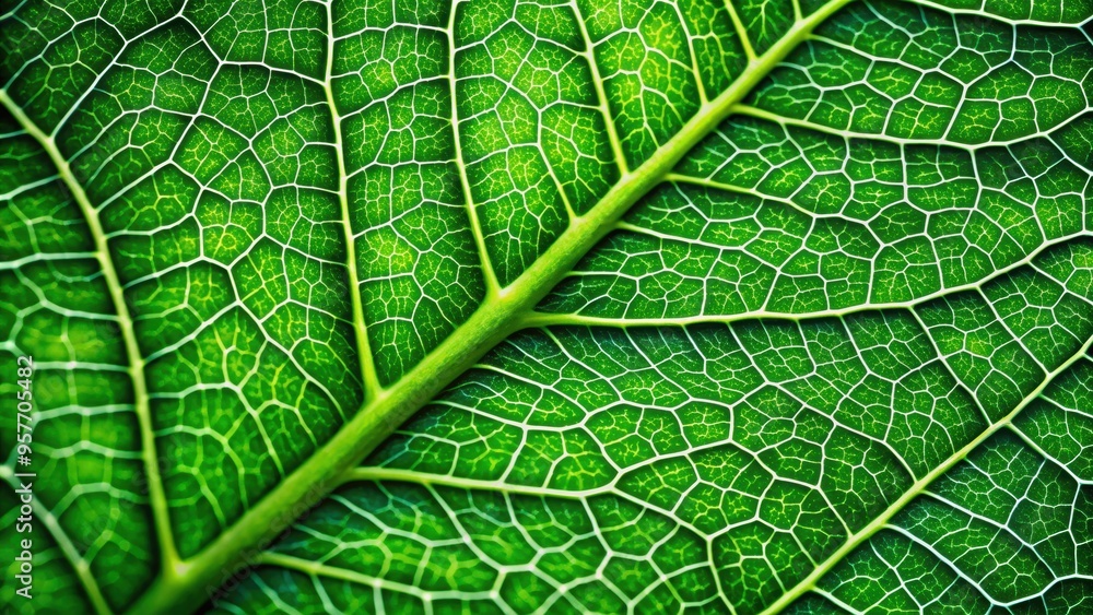 Close up of a vibrant green leaf with intricate veins, nature, plant, eco-friendly, environment, fresh, organic, foliage, botany Close up of a vibrant green leaf with intricate veins, nature, plant, eco-friendly, environment, fresh, organic, foliage, botany