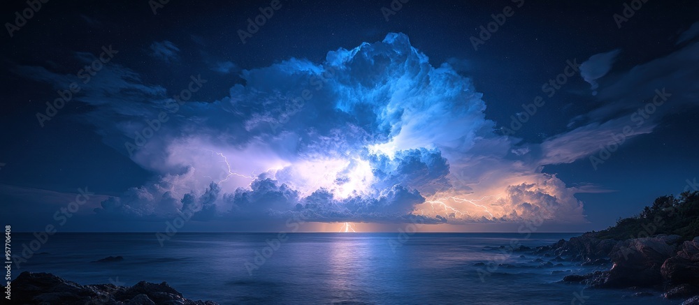 Lightning Storm Over the Ocean Lightning Storm Over the Ocean