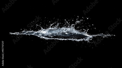 Wallpaper Mural Water Splash Isolated on Black Background Torontodigital.ca