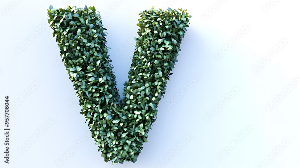 Hyper-Realistic Green Topiary Letter Hyper-Realistic Green Topiary Letter
